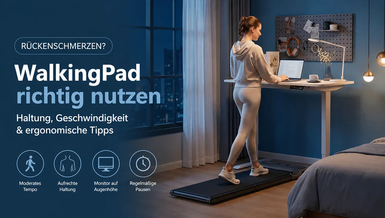 Rückenschmerzen beim WalkingPad ohne Festhalten am Schreibtisch? Ursachen, Haltung & ergonomische Tipps