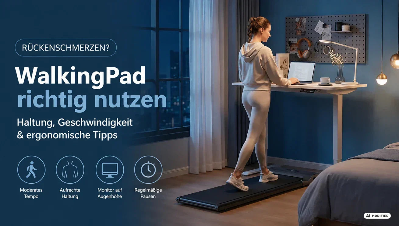 Rückenschmerzen beim WalkingPad ohne Festhalten am Schreibtisch? Ursachen, Haltung & ergonomische Tipps
