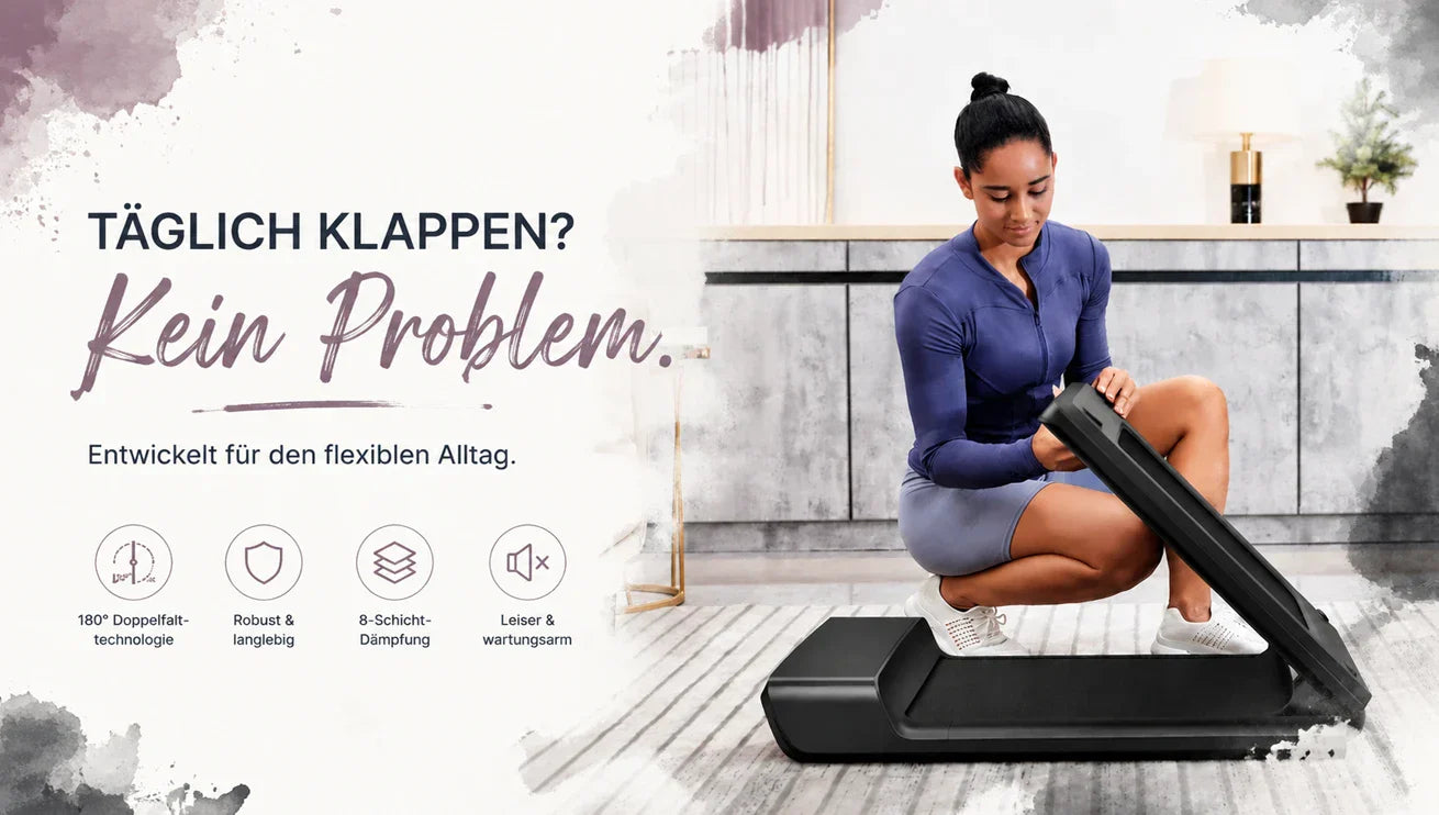 Leidet das WalkingPad durch tägliches Klappen? So langlebig sind Scharnier & Material wirklich