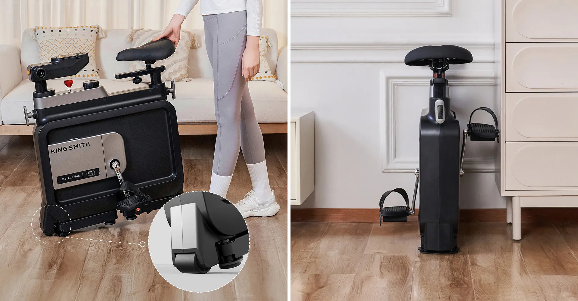 Heimtrainer Kompakt mit Transportrollen