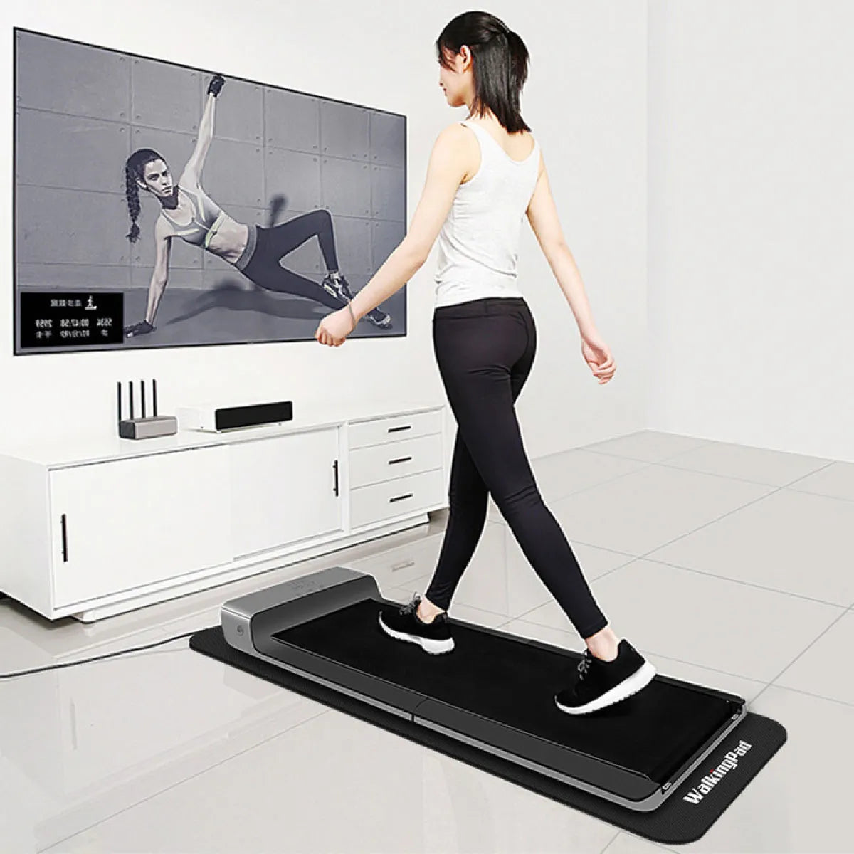Rutschfeste WalkingPad Fitnessgeräte-Laufband-Bodenmatte (Upgraded Version II)